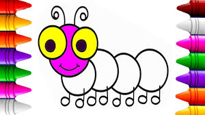 A bug's life coloring pages. How To Draw Simple Worm Coloring Pages Kid Drawing Videos For Childrens Binbon Kids Tv Youtube