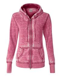 j america 8913 womens zen fleece full zip hooded sweatshirt