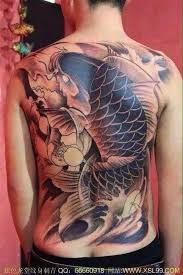 Cá chép mặt quỷ full lưng. Hinh XÄƒm Ca Chep 3d