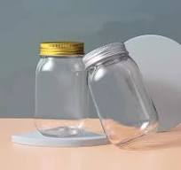 Custom 350ml 500ml Clear Wide-Mouth Transparent Plastic Jars with Lid for  Pet Candy Plastic Container Packaging