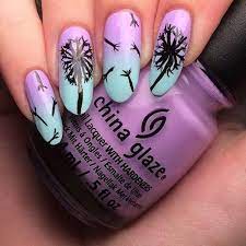 احدث مناكير ازرق سماوي فاتح و غامق 2019 the latest light and dark blue nail polish صور المانكير dandelion nail art summer nails colors nail colors