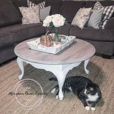 Round Farmhouse Rustic Coffee Table White Coffee Table Two Tone Coffee Table Coffee Table White Coffee Table Rustic Coffee Tables