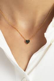 Black And Gold Necklace 14k Yellow Solid Gold Black Diamond Micro Pave Heart Necklace Etsy Heart Necklace Diamond Pave Heart Necklace Heart Necklace Etsy