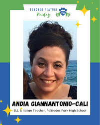 Congratulations to Andia Giannantonio-Cali from Palisades Park High School  for being nominated for Teacher Feature Friday 🎉! Here is what a coworker  had to say: “Andia goes above and beyond for her