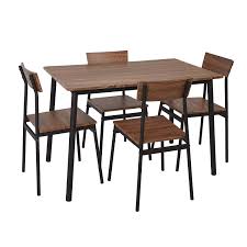 5 pc living room sets. 5 Piece Wood Dining Table Set Home Kitchen Table And Chairs For 4 Person With Metal Legs Retro Brown Dining Room Sets Aliexpress