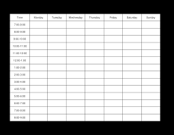 weekly hourly planner templates at allbusinesstemplates com