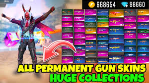 But unfortunately, not all skins are free in the free fire game. Huge Gun Skins Collection All Permanent Free Fire 2020 Youtube