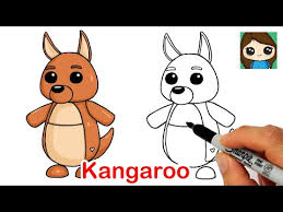 Kawaii fox in winter snow art with snowflakes. How To Draw A Kangaroo Roblox Adopt Me Pet Safe Videos For Kids