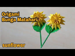Cara membuat origami bunga tulip dengan cepat dan mudah. Origami Bunga Matahari Origami Sunflower Youtube Origami Mudah Origami Bunga Matahari