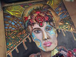 Mixed Media Portrait with Stencils Overview