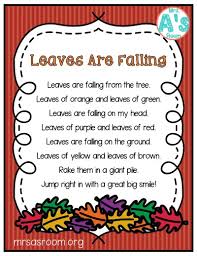 Fall Poems For Preschool Mrs A S Room