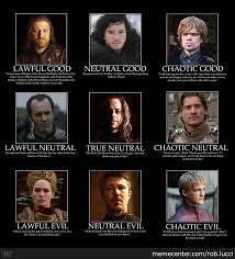 Game Of Thrones D D Alignment By Rob Lucci Meme Center
