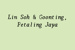 She is mainly responsible for project management and liaising with clients and their database owners on all matters related to the projects. Lim Soh Goonting Petaling Jaya Law Firm In Petaling Jaya