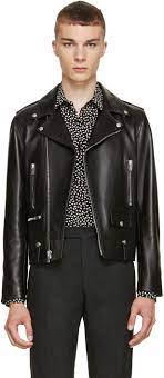 Saint Laurent Black Leather Biker Jacket Black Leather Biker Jacket Saint Laurent Menswear Stylish Jackets