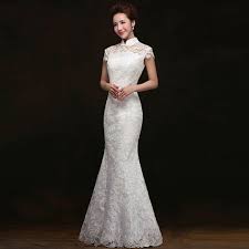 The traditional chinese wedding dress in northern chinese usually is one piece frock named. White Qipao Wedding Dress Off 75 Buy