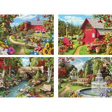 Springbok has created puzzles that feature the same overall dimension of larger puzzles but with a lower number of piece. Set Of 4 Alan Giana 300 Large Piece Jigsaw Puzzle Spilsbury
