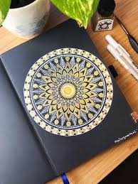 How To Make A Mandala Artwork In The Blackout Sketchbook In 2020 Mandala Artwork Sketch Book Gold Ink