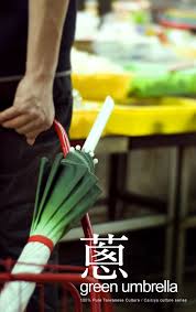limitstyle cai ci ya 蔥傘green umbrella a umbrella that looks like spring onion or leek taiwan culture umbrella designs umbrella