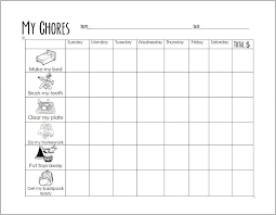 free printable chore chart for early elementary kids free