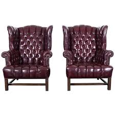 Vintage Leather Tufted Wingback Chairs In 2020 Vintage Wingback Chair Wingback Chair Wingback Chairs For Sale