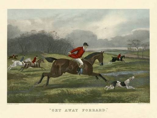 Horse English Fox Hunting Dogs Horse Fox Hunting Scene With Dogs Get Away Forrard England Fine