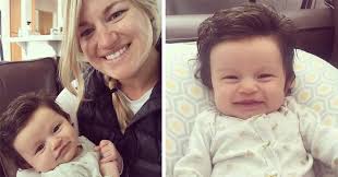 Sometimes a baby's head is molded unevenly while passing through the birth canal. This Baby Was Born With A Full Head Of Hair Here S How The Internet Reacted Bored Panda