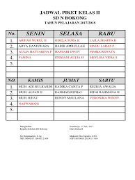 Baiklah buat rekan guru yang memerlukan aplikasi administrasi wali kelasnya bisa mendownload pada tautan berikut dengan gratis dan tanpa ribet Contoh Format Jadwal Piket Masnurul