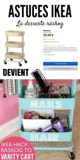 La Desserte Raskog Transformee En Station De Beaute En 2020 Produits Ikea Ikea Mobilier De Salon