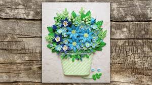 Paper quilling is such a fun and rewarding craft. Tutorial Quilling Blue Flowers Basket Youtube
