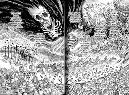 Is a japanese dark fantasy manga series illustrated and written by kentaro miura. Anyone Know Where To Find This Two Page Spread Without The Narration And Without The Crease Berserk