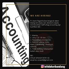 Loker pizza hut delivery (phd) ujung berung september 2020. Lowongan Kerja Accounting Pt Avanti Ragam Sukses Bandung Februari 2020 Infolokerbandung Com Gerak Pendidikan Kerja