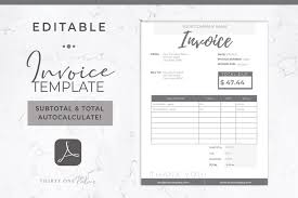 invoice template editable pdf printable invoice 1205436 printables design bundles