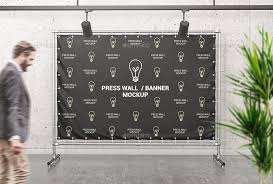 Press Wall Banner Mockup Wall Banner Banner Wall
