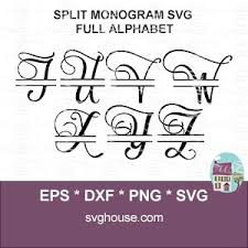 Download Split Monogram Alphabet Svg For Silhouette And Cricut Cutting Machines
