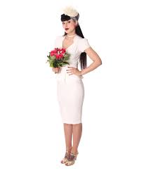 Wählen sie eine größe aus nach maß eu 32 eu 34 eu 36 eu 38 eu 40 eu 42 eu 44 eu 46 eu 48 eu 50 eu 52 eu 54 eu 56 eu 58. Penelope 40er Retro Schosschen Brautkleid Pencil Kleid Hochzeitskleid V Sugarshock Suicide Glam