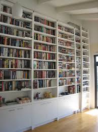 Furniture White Wooden Graded Library Bookshelves With Doors On Brown Wooden Floor Enchanting Diy Library Books Large Bookcase Bookcase Wall Wall Bookshelves