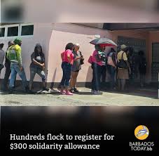 Hundreds of people have been queueing at post offices across the island to  register for the government's $300 solidarity allowance, with many  expressing both gratitude and scepticism with the deadline fast approaching.