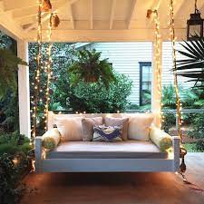 Chesterfield 93.31'' wide outdoor patio daybed with cushions. 50 Swing Beds Ideas Bed Swing Porch Swing Porch Swing Bed