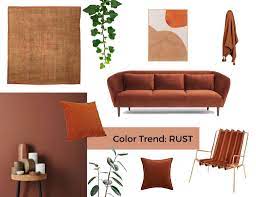 Rust Color Trend And How To Use It In Interiors Sampleboard Color Palette Living Room Living Room Green Living Room Colors