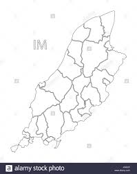 The isle of man is a beautiful island with breathtaking scenery, unspoilt beaches and a relaxed pace. Isle Of Man Umriss Silhouette Karte Abbildung Mit Regionen Stock Vektorgrafik Alamy