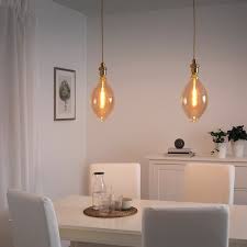 Rollsbo Led Bulb E27 400 Lumen Dimmable Balloon Shaped Brown Clear Glass Ikea Led Bulb Led Lighting Bedroom Pendant Lamp