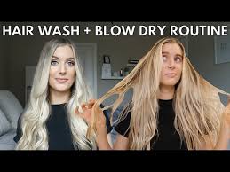 Once finished with the lower portions, let down one side in halves, then the other and continue drying the hair. Haircare Routine Washing Hair Once A Week Long Hair Wash Blow Dry Tips For Greasy Damaged Hair Youtube