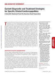 Current Diagnostic and Treatment Strategies for Specific Dilated  Cardiomyopathies: A Scientific Statement From the American Hear