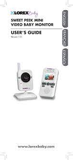 Mc1811 2 4 Ghz Baby Monitor Bb1811 User Manual Sweet Peek Mini Video Baby Monitor User S Guide Lorex Technology