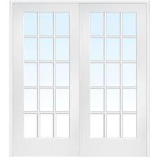 Mmi Door 60 In X 80 In Both Active Primed Composite Glass 15 Lite Clear True Divided Prehung Interior French Door Z009321ba The Home Depot French Doors Interior Prehung Interior French