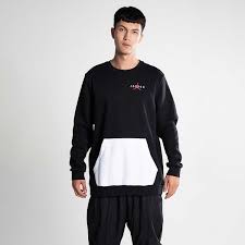 Air Jordan Shirt Black And White Jordan Jumpman Air Fleece Crew Black White Gym Red Long Sleeve Tshirt Men Jordan Sweatshirt Mens Tops