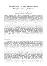 Pdf Measuring The Islamic Work Ethics An Alternative Approach