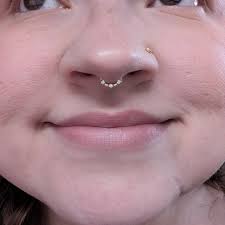 Buy 14K Solid Gold Diamond Septum Hoop Ring Dainty Nose Ring Daith Hoop  Helix Hoop Cartilage Conch Hoop Tragus Piercing Seamless Clicker 16G Online  in India