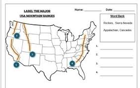 Search on info.com for mountain ranges united states. Geography Worksheet Label The Major Usa Mountain Ranges By Science Workshop