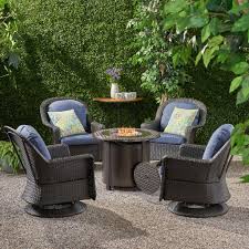 Check spelling or type a new query. Linsten Outdoor 4 Seater Wicker Swivel Chair And Fire Pit Set Gdfstudio